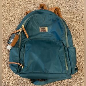 Calvin Klein Teal Backpack with Tan Accents